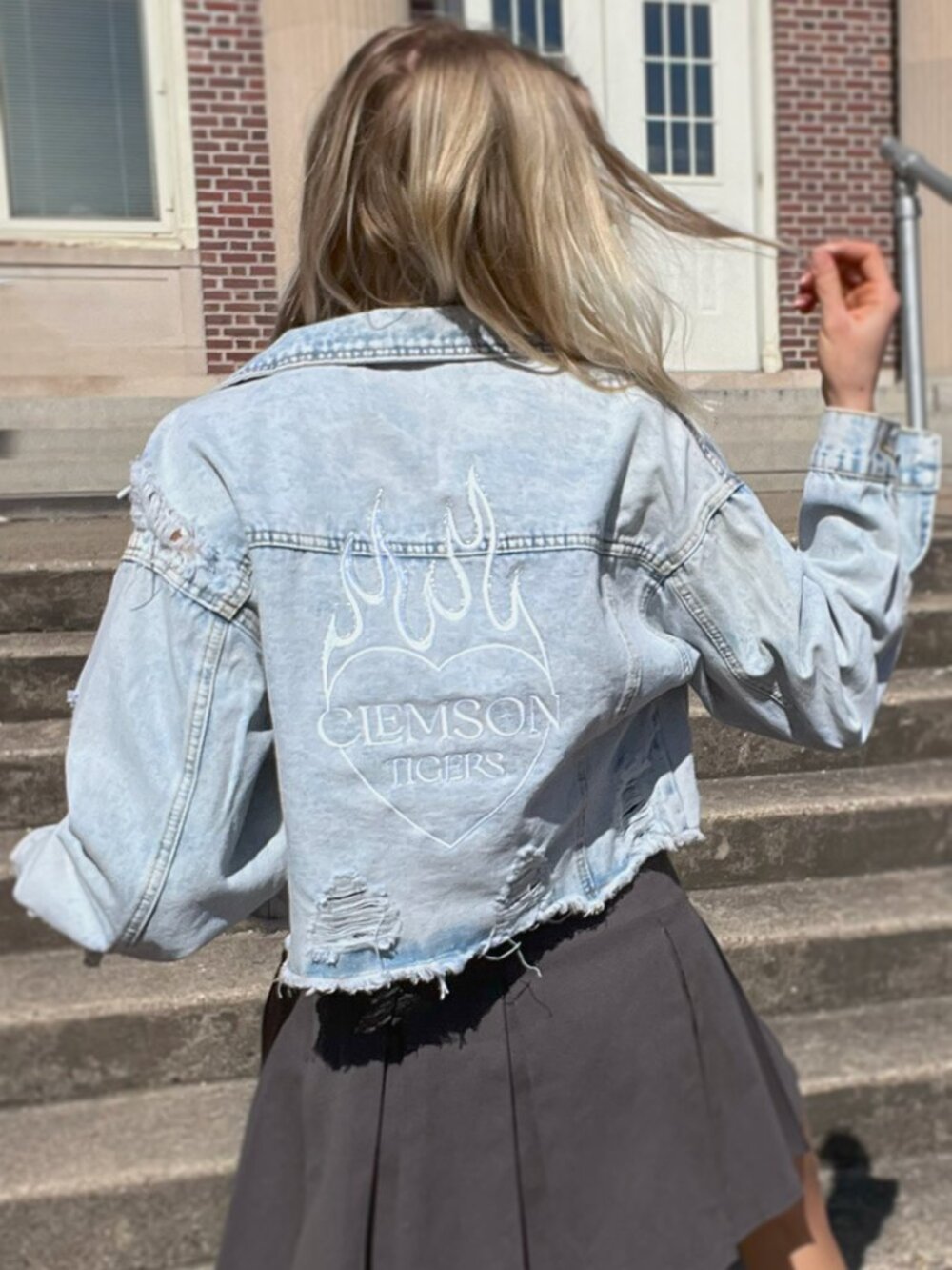 Clemson Light Wash Denim Jacket, Brand New with tags - Picture 2 of 6